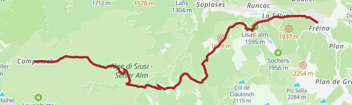 Route map: 294 Collegamento Compaccio-Sellaronda
